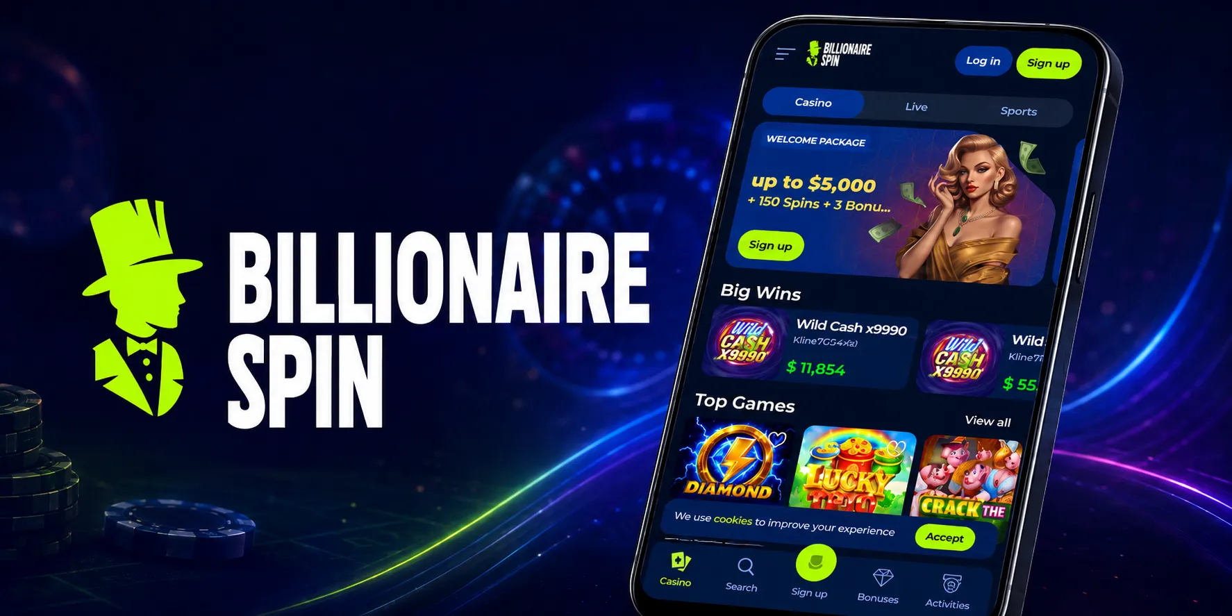 BillionaireSpin Casino App-Screenshot